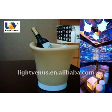 2011 good price large capacity plastic RGB changed led beer bucket